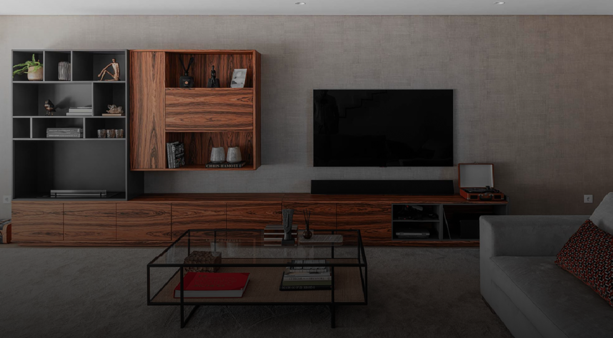 Interior de moradia com decoração elegante — Moradia Cabo do Mundo, projeto Conceição Lopes